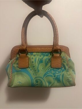 Y2K Liz Clairborne Teal Paisley Mini Purse
